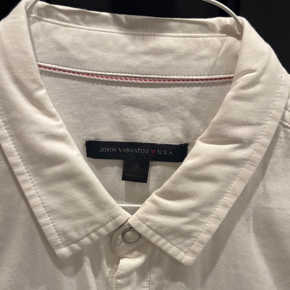 John Varvatos White Casual Button Down Shirt - Picture 2 of 3
